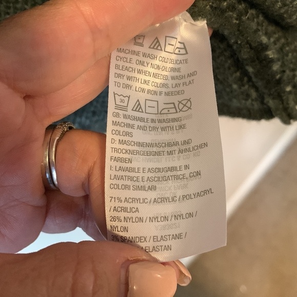 NWOT D & Co Green Animal Print Jacquard Knit Cardigan XL Cozy Fall Layer - Picture 10 of 12